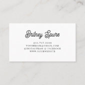 モダン白黒パーソナライズされたモノグラムと名前 名刺 (裏面)