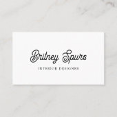 モダン白黒パーソナライズされたモノグラムと名前 名刺 (正面)