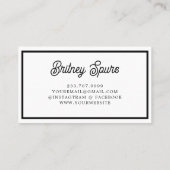 モダン白黒パーソナライズされたモノグラムと名前 名刺 (裏面)