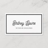 モダン白黒パーソナライズされたモノグラムと名前 名刺 (正面)