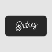 モダン白黒パーソナライズされたモノグラムと名前 名札 (正面)