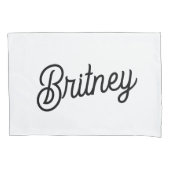 モダン白黒パーソナライズされたモノグラムと名前 枕カバー (正面)