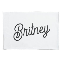 モダン白黒パーソナライズされたモノグラムと名前 枕カバー