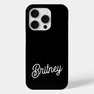 モダン白黒パーソナライズされたモノグラムと名前 iPhone 15 PROケース