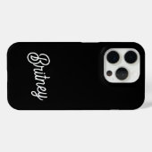 モダン白黒パーソナライズされたモノグラムと名前 Case-Mate iPhoneケース (裏面 (横))