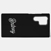 モダン白黒パーソナライズされたモノグラムと名前 SAMSUNG GALAXYケース (裏面横)