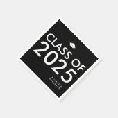 モダン白黒パーソナライズされた卒業党 スタンダードカクテルナプキン (角)