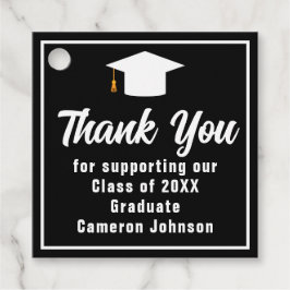 モダン白黒パーソナライズされた卒業党 フェイバータグ