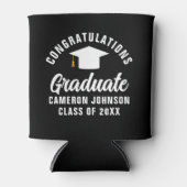 モダン白黒パーソナライズされた卒業党 缶クーラー (正面)