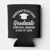 モダン白黒パーソナライズされた卒業党 缶クーラー (裏面)