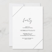 モダン白黒パーティーのスクリプト 招待状 (正面)