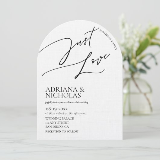 モダン白黒ファンシー無し愛結婚の 招待状 (スタンド正面)