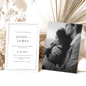 モダン白黒フォトミニマル結婚リスト 招待状