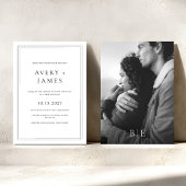 モダン白黒フォトミニマル結婚リスト 招待状