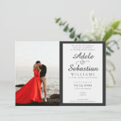 モダン白黒フォトモノグラフォーマルム結婚ズ 招待状 (スタンド正面)