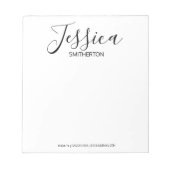 モダン白黒フルネームトレンディースタイリッシュ ノートパッド (正面)