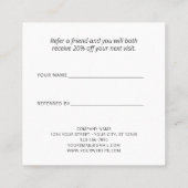 モダン白黒フレンド参照ロゴの追加 スクエア名刺 (裏面)