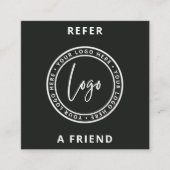モダン白黒フレンド参照ロゴの追加 スクエア名刺 (正面)