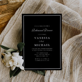 モダン白黒フレームのリハーサル 招待状