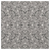 モダン白黒フローラ水彩模様 ファブリック (見本)