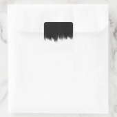 モダン白黒ブラシストロークデザイン スクエアシール (バッグ)