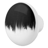モダン白黒ブラシストロークデザイン セラミックノブ (右)