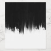 モダン白黒ブラシストロークデザイン ワインラベル (シングルラベル)