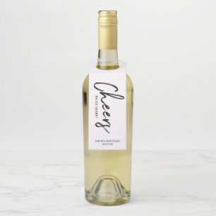 モダン白黒ブラシレタリング応援パーティー ボトルネックタグ