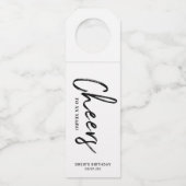 モダン白黒ブラシレタリング応援パーティー ボトルネックタグ (正面)