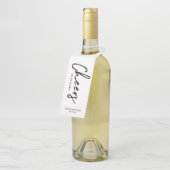 モダン白黒ブラシレタリング応援パーティー ボトルネックタグ (アングル)