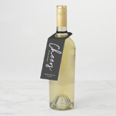 モダン白黒ブラシレタリング応援パーティー ボトルネックタグ (アングル)