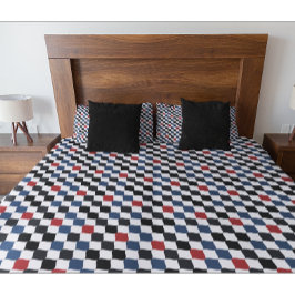 モダン白黒ブルーオレンジ色のフラグ 枕カバー