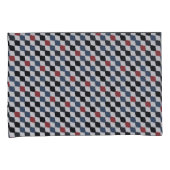 モダン白黒ブルーオレンジ色のフラグ 枕カバー (正面右)