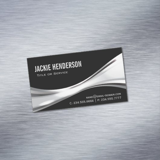 モダン白黒プロフェッショナルスタイリッシュ マグネット名刺 (インサイチュ)