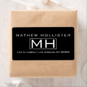 モダン白黒プロフェッショナルモノグラムの ラベル (インサイチュ)