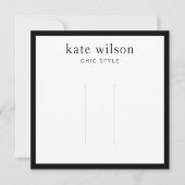 モダン白黒ヘアクリップ表示 招待状 (正面)