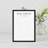 モダン白黒ヘアクリップ表示 招待状 (スタンド正面)