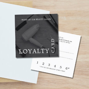 モダン白黒ヘアサロンロイヤリティ ロイヤリティカード