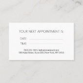 モダン白黒ヘアスタイリストアポイントメントカード 名刺 (裏面)