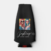 モダン白黒ベスティー写パーソナライズされた真 ボトルクーラー (正面)