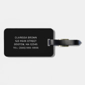 モダン白黒ベスティー写パーソナライズされた真 ラゲッジタグ (裏面横)
