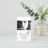 モダン白黒ポートレート撮影台本 名刺 (スタンド正面)