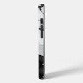 モダン白黒マーブルフェイクグリッターモノグラム Case-Mate iPhoneケース (裏面 / 左)