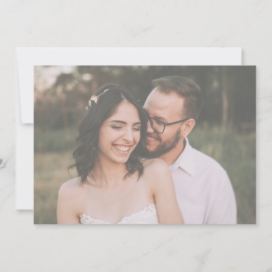 モダン白黒ミニマリストのスクリプ結婚ト セーブザデート (正面)