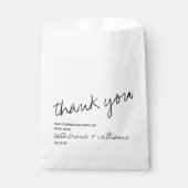 モダン白黒ミニマリストのスクリプ結婚ト フェイバーバッグ (正面)