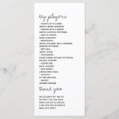 モダン白黒ミニマリストのスクリプ結婚ト プログラム (裏面)