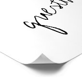 モダン白黒ミニマリストのスクリプ結婚ト ポスター (角)