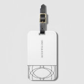 モダン白黒ミニマリスト ラゲッジタグ (正面縦)