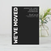 モダン白黒ミニマルな動きのお知らせ 案内状 (スタンド正面)