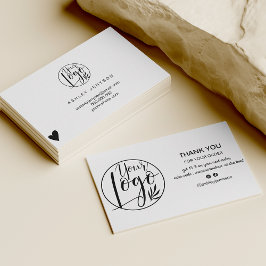 モダン白黒ミニマルのロ感謝していゴ順序 名刺